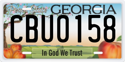 GA license plate CBU0158