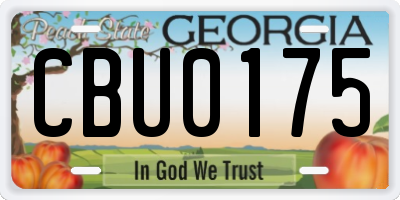 GA license plate CBU0175