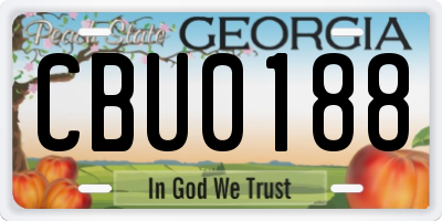 GA license plate CBU0188