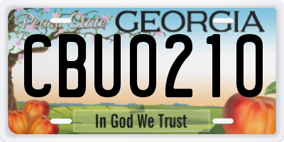GA license plate CBU0210