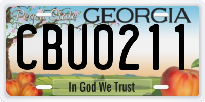 GA license plate CBU0211