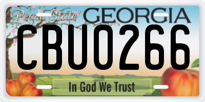 GA license plate CBU0266