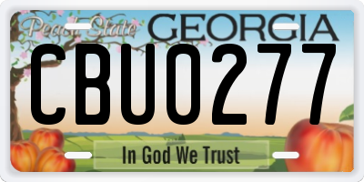 GA license plate CBU0277