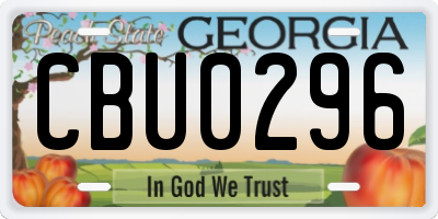 GA license plate CBU0296