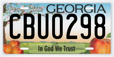GA license plate CBU0298