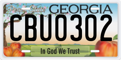GA license plate CBU0302