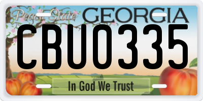 GA license plate CBU0335