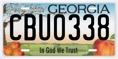 GA license plate CBU0338