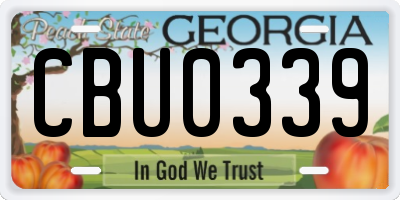 GA license plate CBU0339