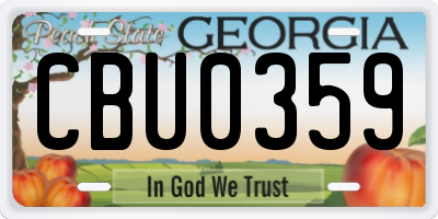 GA license plate CBU0359