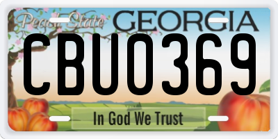 GA license plate CBU0369