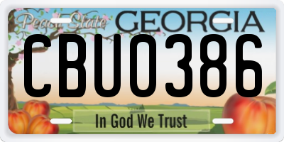 GA license plate CBU0386
