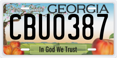 GA license plate CBU0387