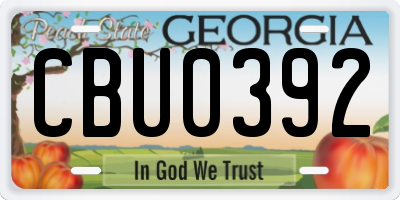 GA license plate CBU0392