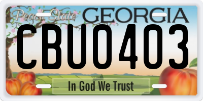 GA license plate CBU0403