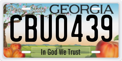 GA license plate CBU0439