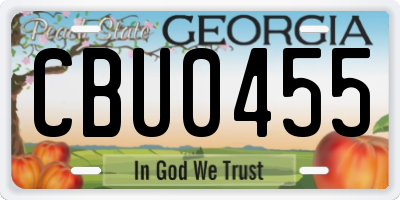 GA license plate CBU0455