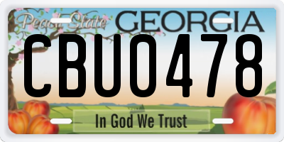 GA license plate CBU0478
