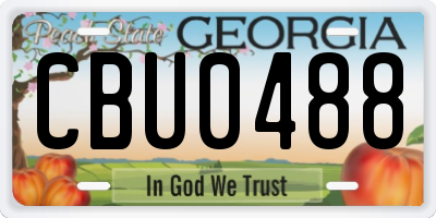 GA license plate CBU0488