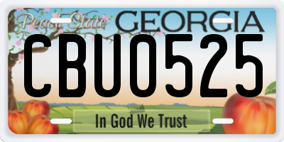 GA license plate CBU0525