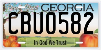 GA license plate CBU0582