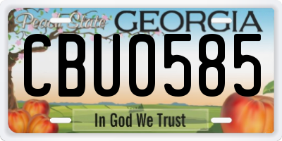GA license plate CBU0585