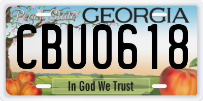 GA license plate CBU0618