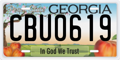 GA license plate CBU0619