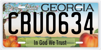GA license plate CBU0634