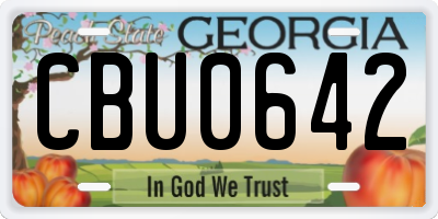GA license plate CBU0642