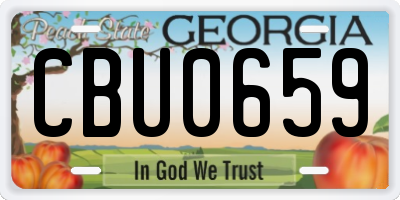 GA license plate CBU0659