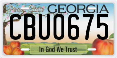 GA license plate CBU0675