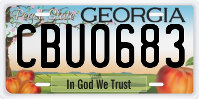 GA license plate CBU0683
