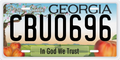 GA license plate CBU0696
