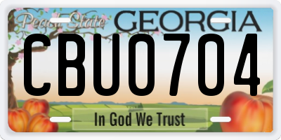 GA license plate CBU0704