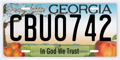 GA license plate CBU0742