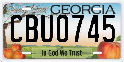 GA license plate CBU0745