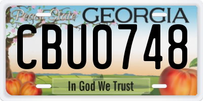 GA license plate CBU0748