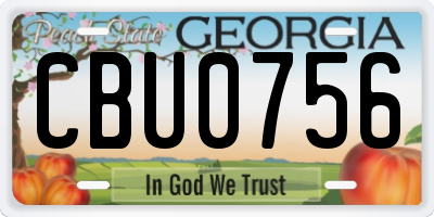 GA license plate CBU0756
