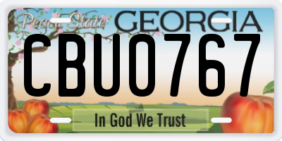 GA license plate CBU0767