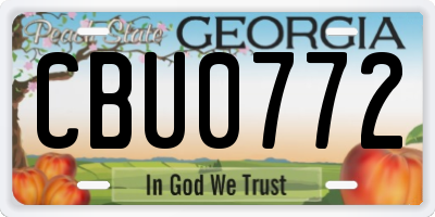 GA license plate CBU0772