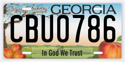 GA license plate CBU0786
