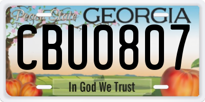 GA license plate CBU0807