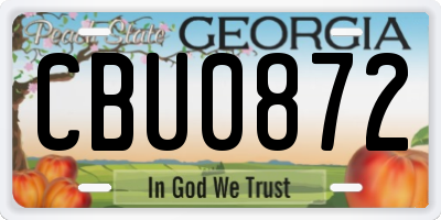 GA license plate CBU0872