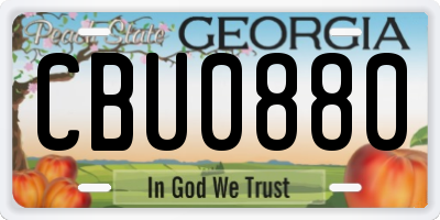 GA license plate CBU0880
