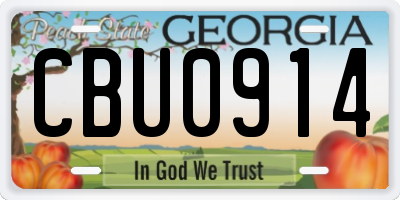 GA license plate CBU0914