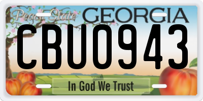 GA license plate CBU0943