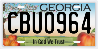 GA license plate CBU0964