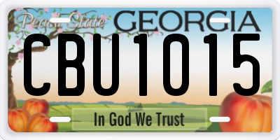 GA license plate CBU1015