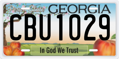 GA license plate CBU1029